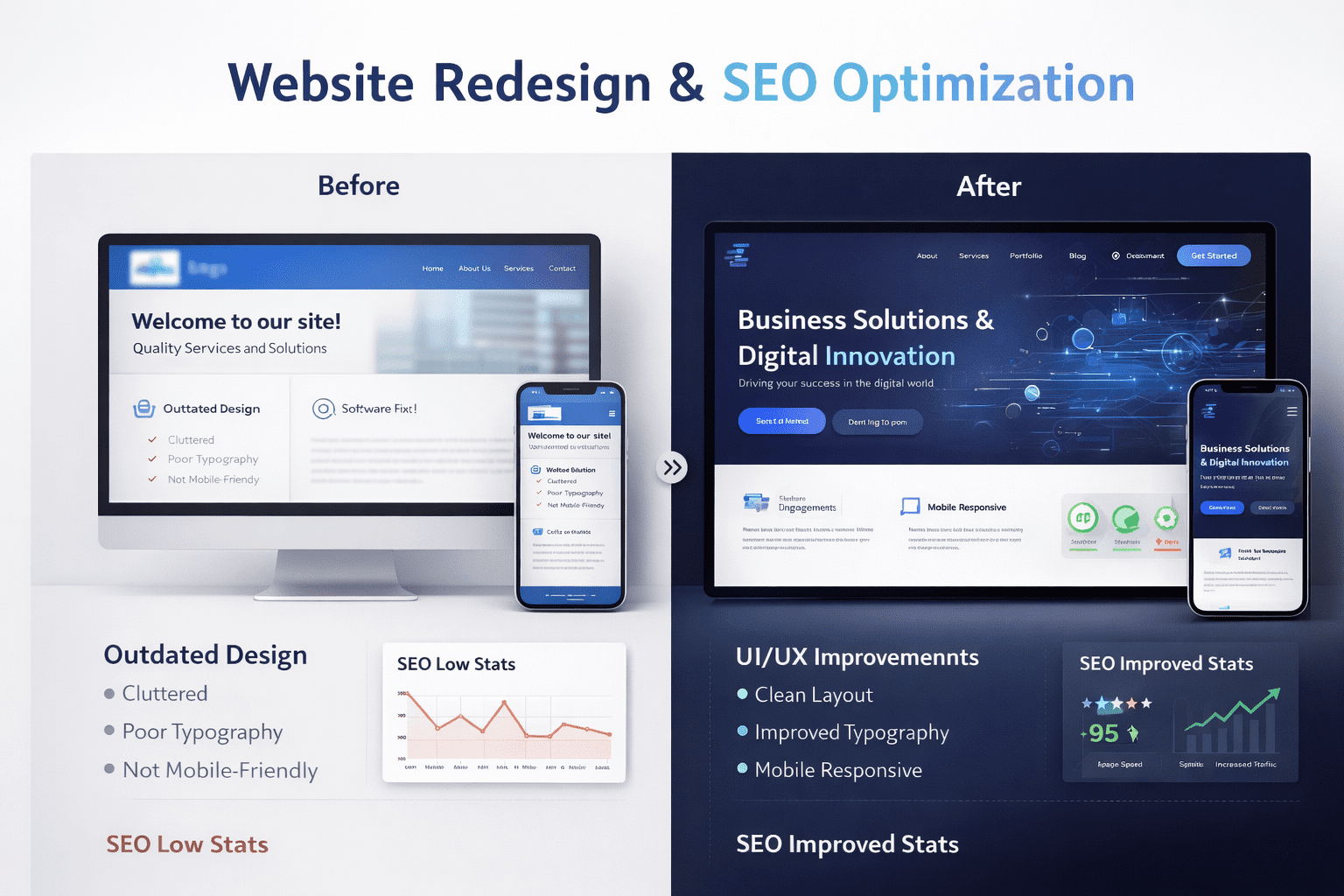 Factors influencing website design prices in Morocco — Infographic by Electrofallah