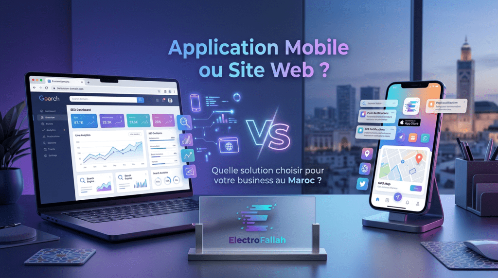 Application mobile ou site web au Maroc comparaison digitale moderne
