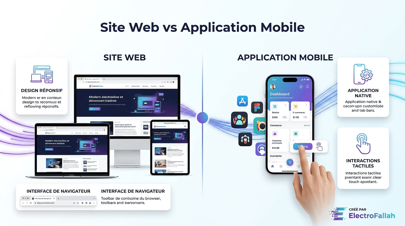 Application mobile ou site web au Maroc - Comparaison complète des deux solutions digitales