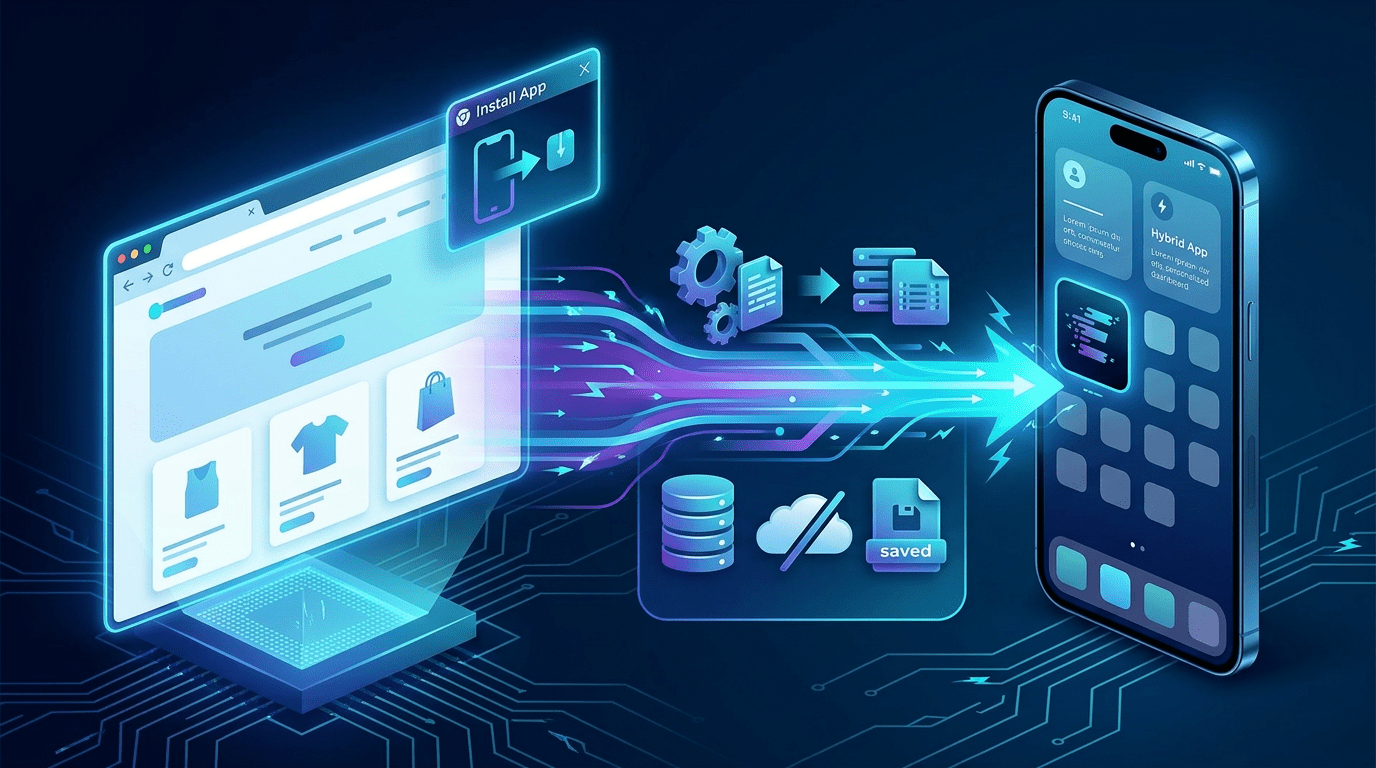 التطبيقات الهجينة والتطبيقات ذات الويب التقدمية PWA كحل وسط