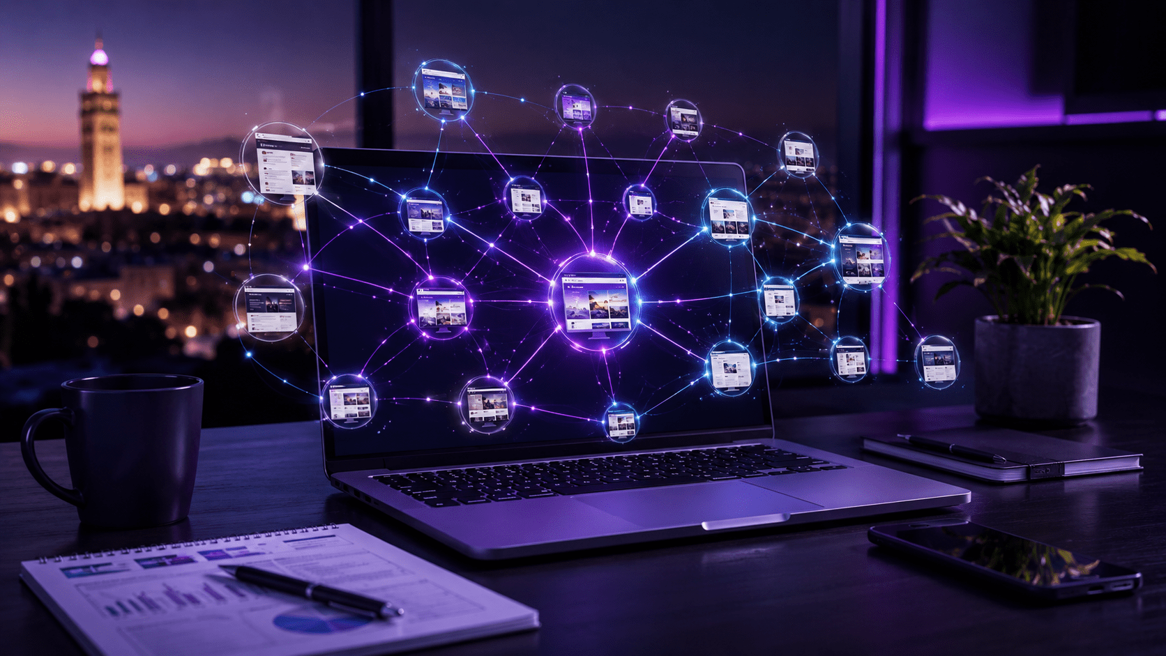 SEO backlink network connecting authority websites for higher search rankings