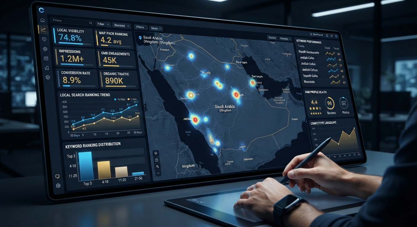 أدوات تحليل وتحسين SEO المحلي في السعودية لمتابعة ترتيب المواقع في خرائط جوجل